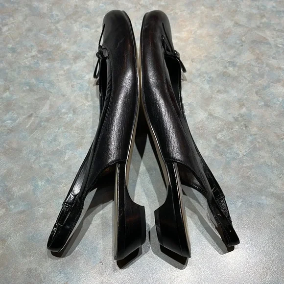 Franco Sarto black leather sling backs (sz 8) - Picture 2 of 14